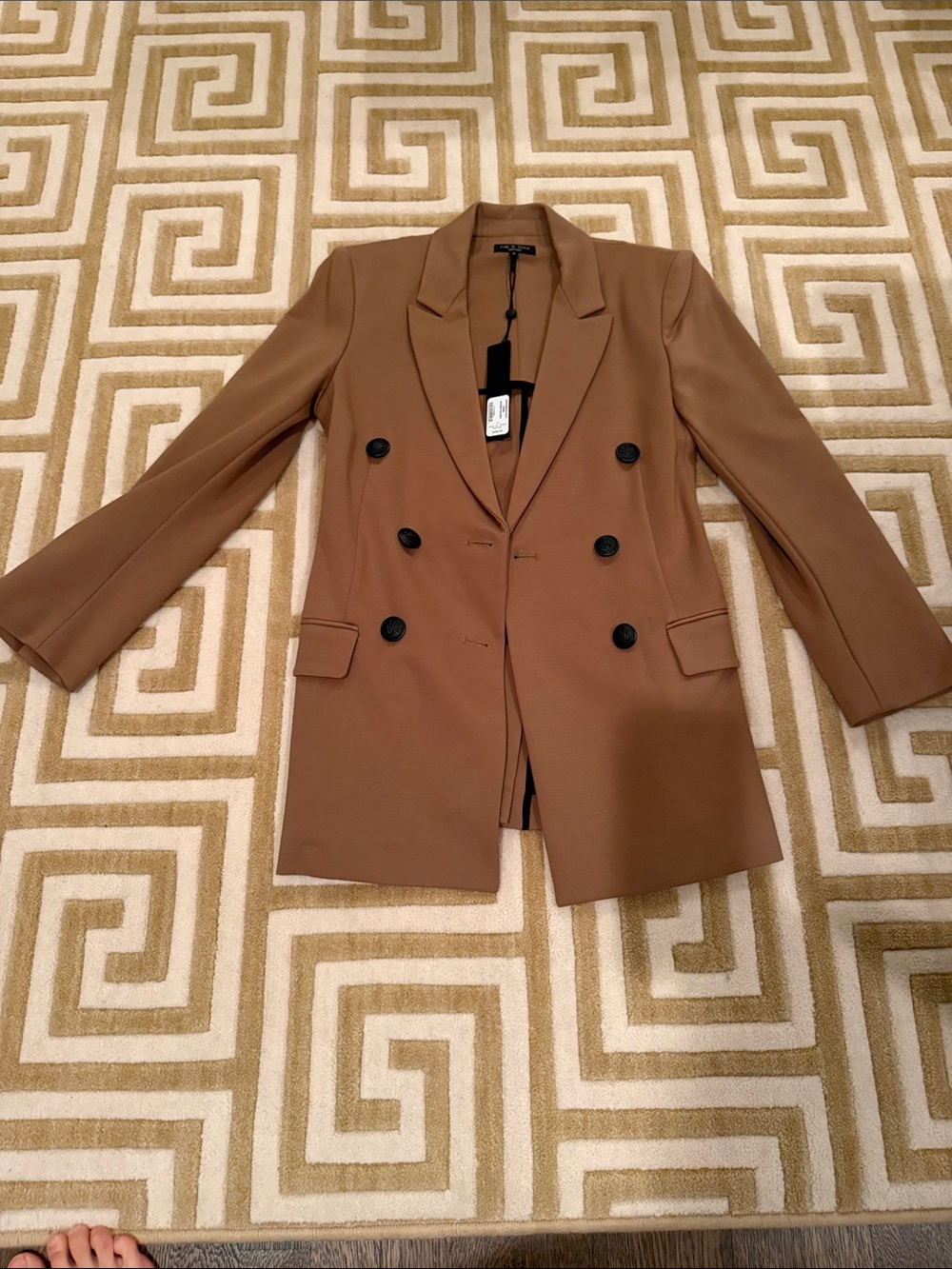 rag & bone Camel Brown Double-Breasted Blazer